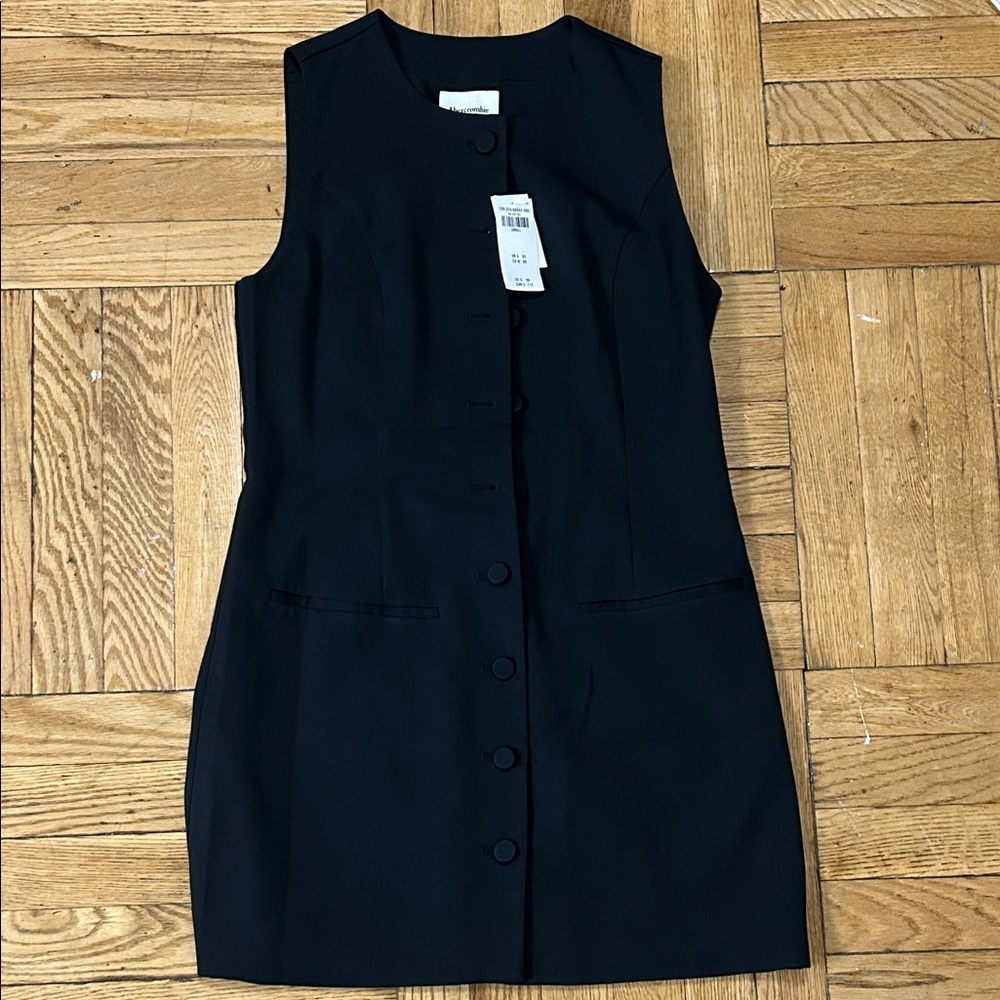 The A&F Mara High-Neck Vest Mini Dress - Black